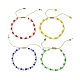 Плетеный браслет из стеклянных бусин для женщин BJEW-JB09656-1