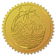 Craspire 100 Uds. Sellos de certificado de lámina de oro sellos de certificado de oro en relieve de huevo de Pascua 2