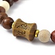 Bracelet mala en perles de bois bodhi pour femme BJEW-H566-09-2