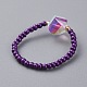 (vente d'usine de fêtes de bijoux) perles de rocaille en verre anneaux extensibles RJEW-JR00286-05-3