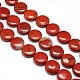Crépitement naturel rond plat perles de jaspe rouge brins G-L246-21-1