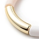 Bracelet extensible perlé tube incurvé acrylique pour femme BJEW-JB08438-03-4