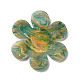 ツートンカラーのアクリルビッグペンダント  笑顔の花  グリーン  55x50x4.5mm  穴：1.8mm OACR-B008-D06-2