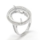 925 engaste de anillo con punta de garra de plata de ley chapada en rodio STER-E061-38P-5
