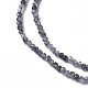 Chapelets de perles en quartz rutile noir naturel G-F596-25A-3mm-3