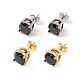 6 Pairs Cubic Zirconia Flat Round Stud Earrings EJEW-G291-05A-M-2