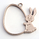 Matte Style Rack Plating Alloy Bunny Open Back Bezel Pendants PALLOY-S047-25A-FF-2