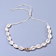 Collana di perline regolabili conchiglia e set di gioielli bracciali SJEW-JS01019-02-2