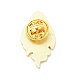 花エナメルピン付きゴースト  バックパックの服のためのハロウィーンの合金バッジ  ライトゴールド  きいろ  30.5x17x1.5mm JEWB-G014-C03-2