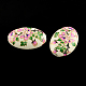 Perline acriliche stampate a fiori ovali MACR-R550A-04I-1
