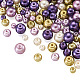 Cheriswelry 12 Stränge 12 Stile Backen bemalte perlisierte Glasperlen runde Perlenstränge HY-CW0001-03B-2