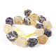 Rough Raw Natural Amethyst and Lemon Quartz Beads Strands G-F595-I03-3