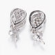 Long-Lasting Plated Brass Micro Pave Cubic Zirconia Cup Pearl Peg Bails Pin Pendants ZIRC-F069-55P-2
