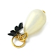 Colgante de perlas de imitación de plástico abs y flores acrílicas PALLOY-JF02250-3