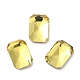 ガラスラインストーンカボション  ポイントバック＆バックメッキ  多面カット  長方形  黄水晶  8x5.5x2.5mm RGLA-P037-04B-D226-1