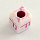 Perles cubiques acryliques colorées avec lettres mélangées MACR-Q153-M009-3