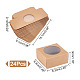 NBEADS 24 Pcs Kraft Paper Boxes with Window CON-WH0078-29B-2