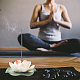 Gorgecraft porte-encens lotus rouge orange brûleurs d'encens en porcelaine maison bureau salon de thé fournitures bouddhistes zen porte-bâton en céramique avec feuille de lotus pour décor de studio de yoga méditation AJEW-WH0314-99A-02-4