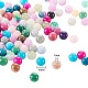 150 Stück 15 Stil gefärbte runde Perlen aus natürlicher weißer Jade sgG-SZ0001-06-2