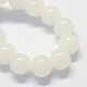 Chapelets de perles rondes en verre imitation jade peint DGLA-Q021-12mm-01-2