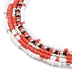 Round Seed Beads Multi-strand Necklaces NJEW-JN03460-6