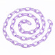 手作りの透明なABSプラスチックアズキチェーン  オーバル  紫色のメディア  19.29インチ〜19.68インチ（49~50cm）  リンク：13x7.5x1.5mm X-KY-S166-001C-2