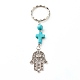 Porte-clés en perles synthétiques turquoises KEYC-JKC00267-02-1
