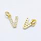 Brass Micro Pave Grade AAA Cubic Zirconia Charms ZIRC-P067-11G-V-NR-1