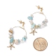Boucles d'oreilles pendantes en perles d'amazonite naturelle EJEW-TA00035-01-2