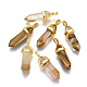 Tigerskin Glass Double Terminated Pointed Pendants G-G902-C06-1