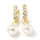 Boucles d'oreilles créoles pendantes en perles de plastique avec zircone cubique transparente EJEW-A070-06G-1