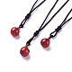 Natural Carnelian/Red Agate Pendant Necklaces NJEW-P241-A18-1