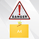 Creatcabin1pcブリキ吊り警告サイン  単語の危険性のある三角形  ホワイトスモーク  300x343x6mm HJEW-CN0001-22A-4