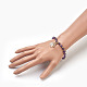 Natural Amethyst Beads Stretch Charm Bracelets BJEW-JB03857-05-3