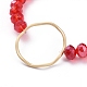 Bracelets extensibles en perles de verre rondelles à facettes BJEW-JB04991-04-2