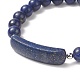 Natural Lapis Lazuli(Dyed) Beaded Bracelets BJEW-JB09039-01-3