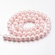 Eco-Friendly Dyed Glass Pearl Round Bead Strands HY-A008-8mm-WH007-3