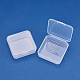 BENECREAT 18 PACK Square Mini Clear Plastic Bead Storage Containers Box Case with lid for Items CON-BC0004-67-3
