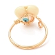 Corazón de resina con anillos de puño abiertos RJEW-JR00578-3
