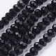 Rondelle Opaque Solid Color Faceted Glass Beads Strands X-EGLA-J047-6x4mm-07-1