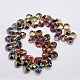 Half Plated Crystal Glass Beads Strands EGLA-F028-D01-2