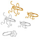 PandaHall Elite 4Pcs 4 Style Adjustable Brass Ring Components RJEW-PH0005-23-1