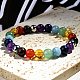 Chakra pierres précieuses perles bracelets extensibles BJEW-JB02301-6