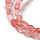 Chapelets de perles en verre de quartz de cerise G-M420-H07-03-4