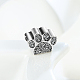 Dog's Paw Prints 925 Sterling Silver Cubic Zirconia European Stopper Beads STER-BB15831-5