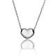 Love Heart Shape Real Platinum Plated Eco-Friendly Tin Alloy Necklaces NJEW-BB13935-P-1