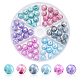 PandaHall Elite 60Pcs 6 Color Opaque Baking Painted Glass Beads Strands EGLA-PH0001-19-1