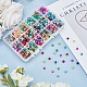 Kit per la creazione di braccialetti elasticizzati con perle di vetro craquelé dipinte da forno fai da te DIY-PH0004-54D-6
