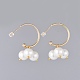 Glass Pearl Cluster Earrings EJEW-JE03576-3