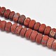 Natural Frosted Red Jasper Rondelle Bead Strands G-O032-8x5mm-01-2